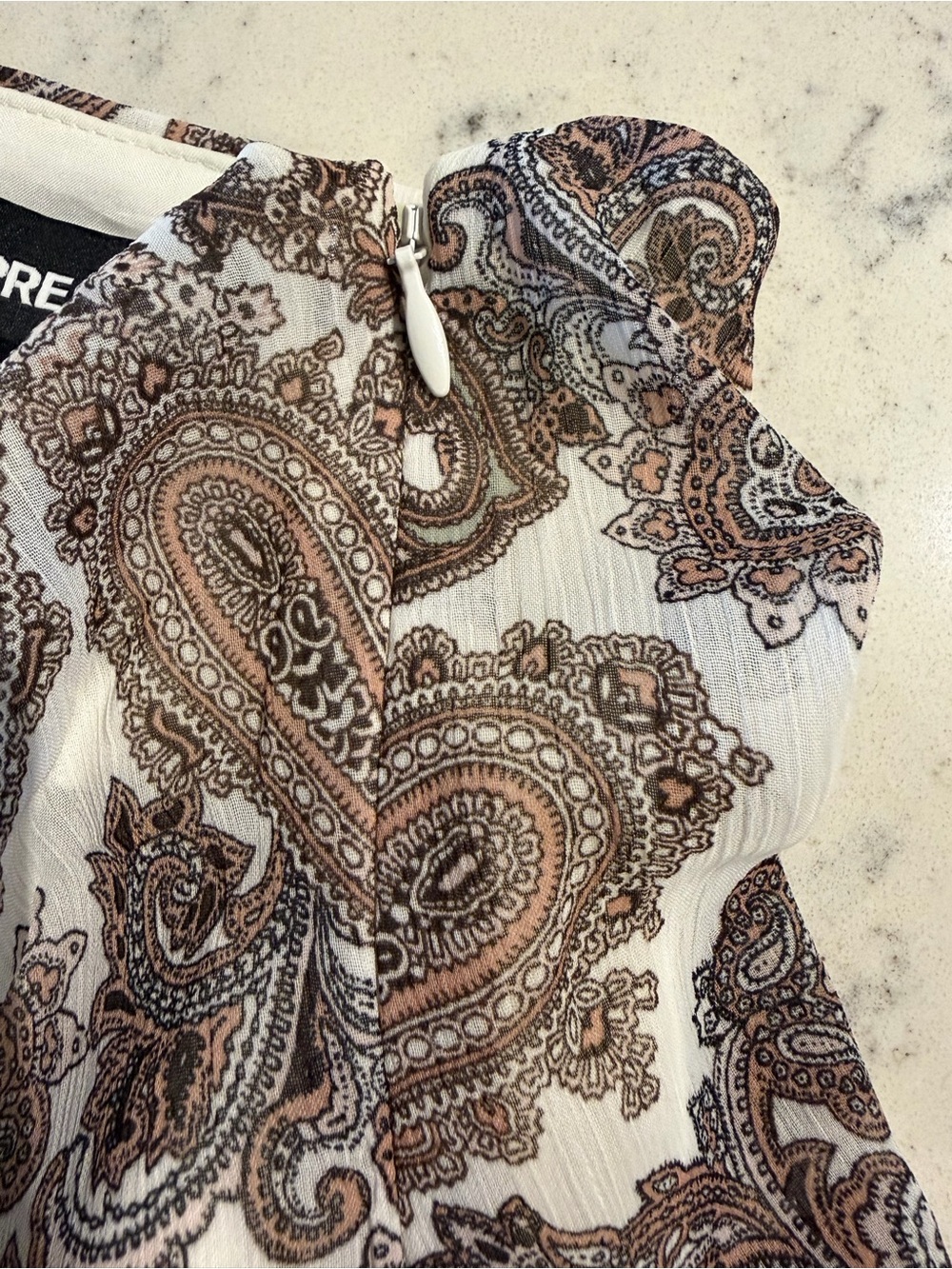 NWT EXPRESS Brown Paisley Ruffle Ruched Skirt Size 2 - Picture 5 of 8